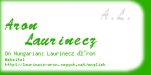 aron laurinecz business card